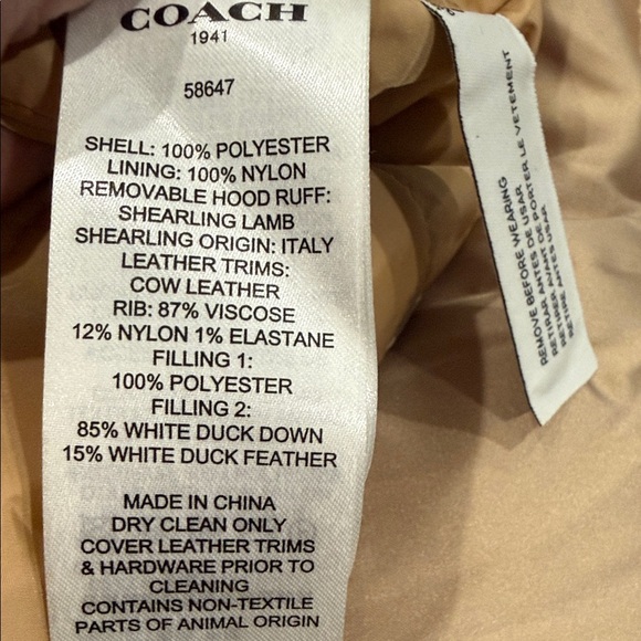 Coach Hooded Puffer Coat with Fur Trim - Picture 10 of 10